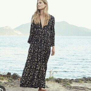 Doen “Zinnia” dress in black scroll print XS